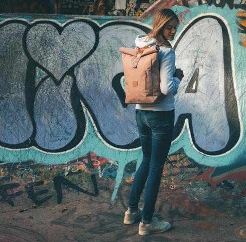 Rolltop Rucksack "Robin" aus recycelten PET-Flaschen, rosa