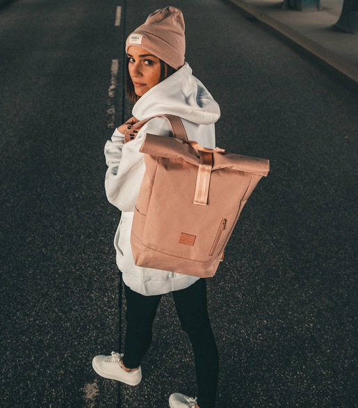 Rolltop Rucksack "Robin" aus recycelten PET-Flaschen, rosa