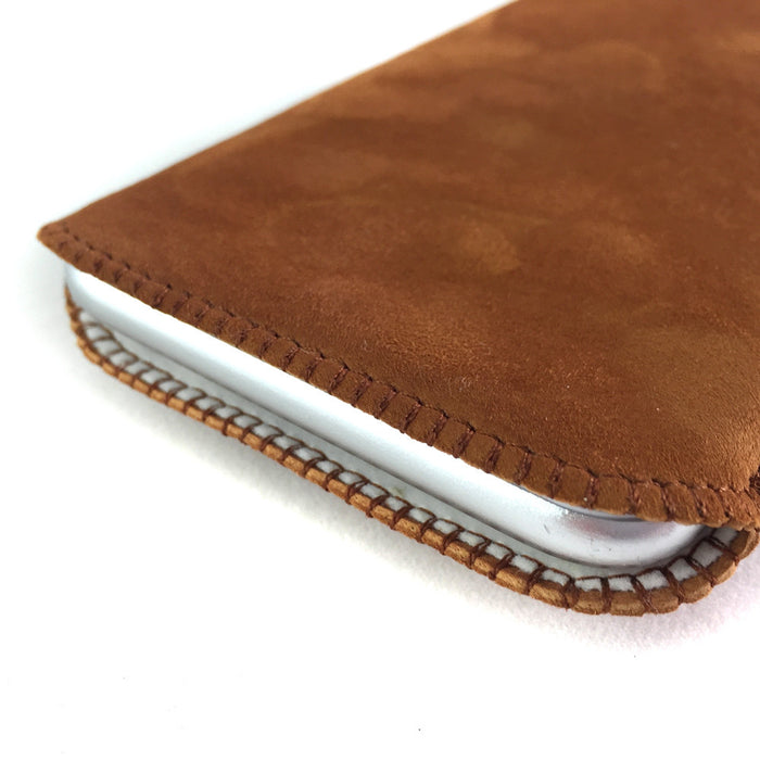 Handytasche Wildleder cognac braun nach Maß