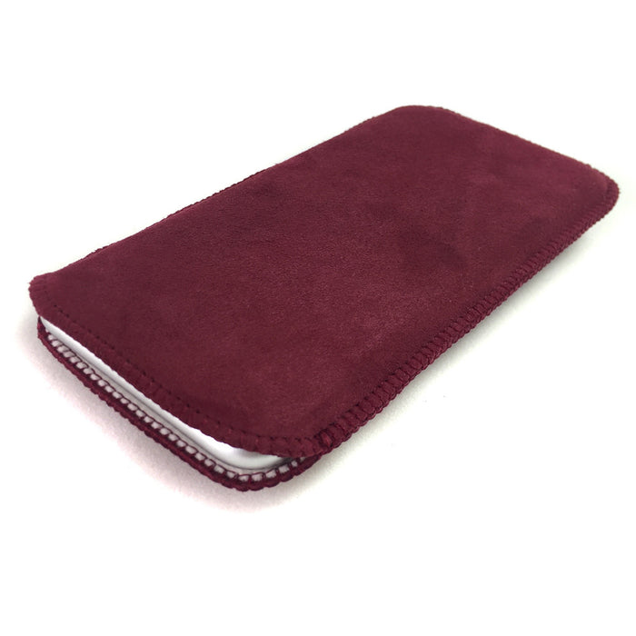 Maßgeschneiderte Handytasche Wildleder marsala rot nach Maß