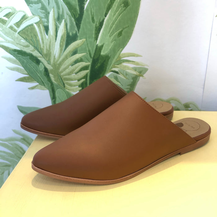 Pretty brown Slip Slide Mules (vegan)