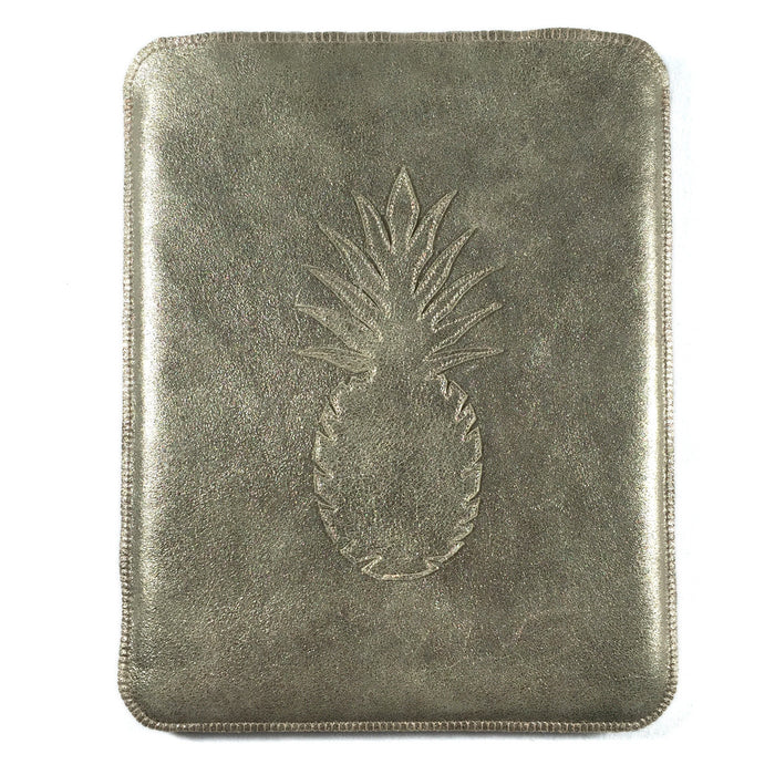 Tablet Hülle Ananas - Leder Lammnappa gold metallisiert - CONCUELA - 1