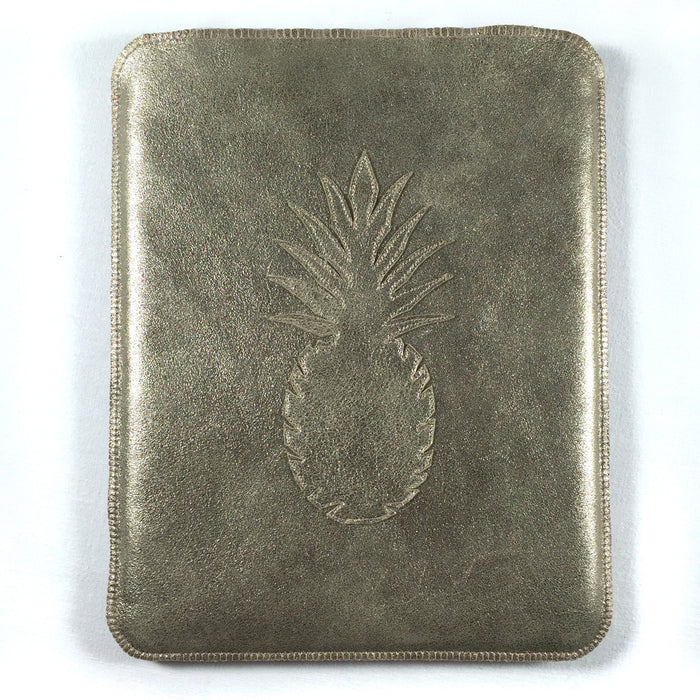 Tablet Hülle Ananas - Leder Lammnappa gold metallisiert - CONCUELA - 8