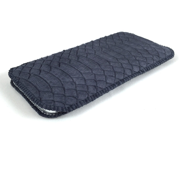 Handytasche Schlangenleder Prägung blau nach Maß - CONCUELA