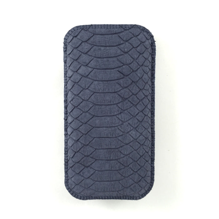 Handytasche Schlangenleder Prägung blau nach Maß - Vorderseite CONCUELA - 6
