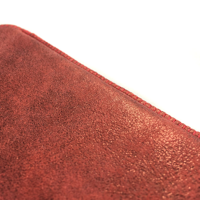 Ausgefallene Handytasche Metallic Leder rot, maßgeschneidert