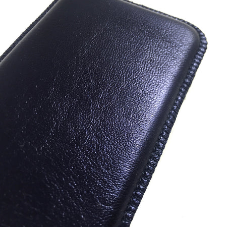 Stylische Handytasche Leder metallic blau