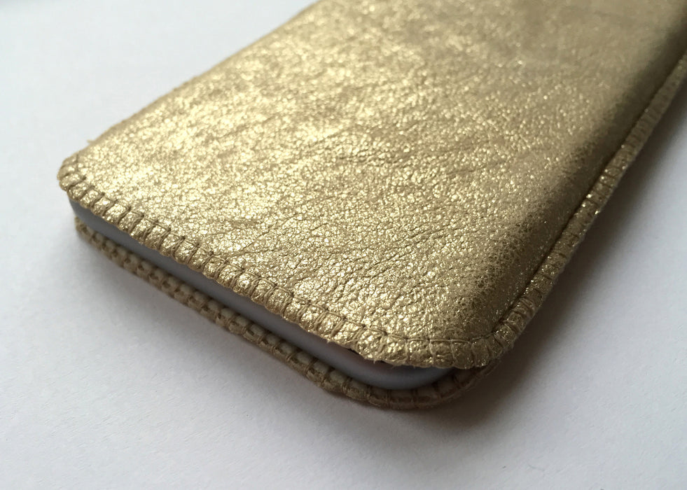 Handytasche Leder Goldstaub - Lammnappa metallisiert - CONCUELA - 1