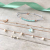 Leaf Armbänder und Ketten in Silber und Roségold, Perlen Edelsteine, Herz
