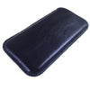 Leder Handytasche Sleeve nach Maß dunkelblau metallic