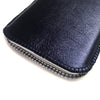 Handytasche Leder blau metallic Maß-Anfertigung, Mikrofaser Futter