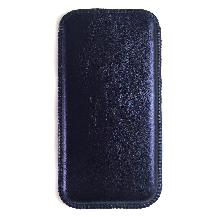 Leder Handytasche Sleeve metallic dunkelblau nach Maß
