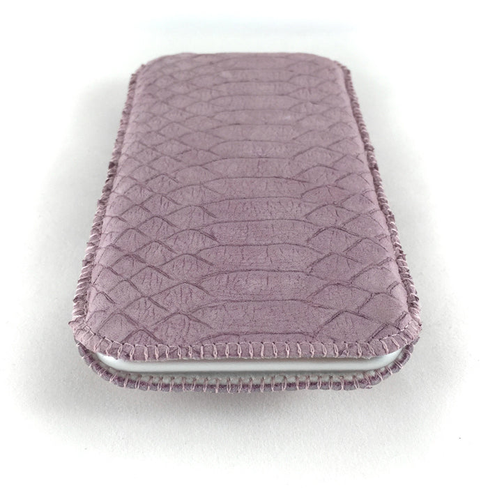 Handyhülle Schlangenleder fliedergrau nach Maß - CONCUELA 
