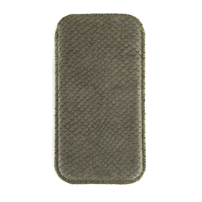 Handytasche Schlangenleder Prägung olivgrün nach Maß - iPHone 17 Pro Max