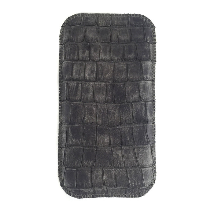 Handytasche Krokoleder grau metallisiert - CONCUELA iPhone