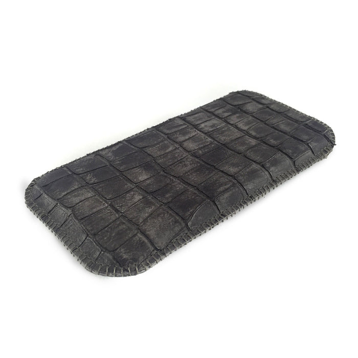 Handytasche Krokoleder grau metallisiert - individuelle Maß-Anfertigung-CONCUELA - 8