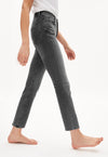 Lejaani Jeans Armedangels grau, cropped high waist