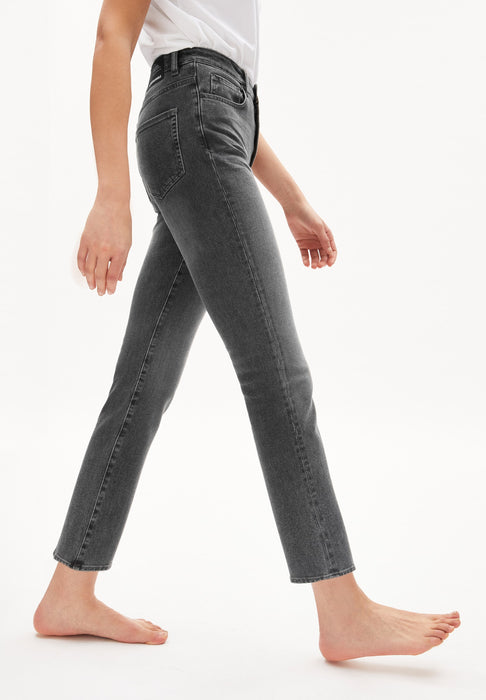 Lejaani Jeans Armedangels grau, cropped high waist